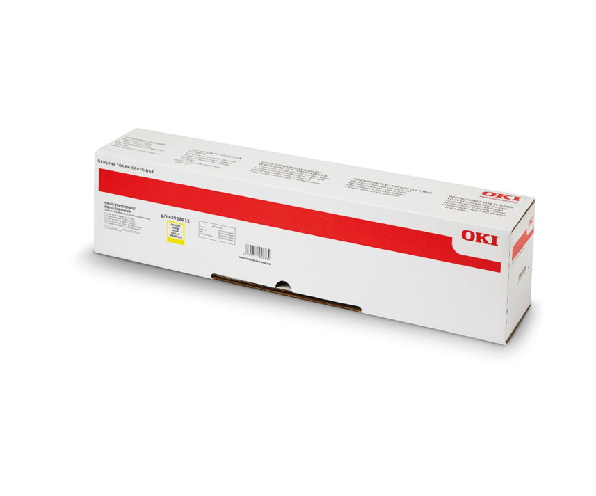 OKI C920WT Toner Geel Doos Achterkant