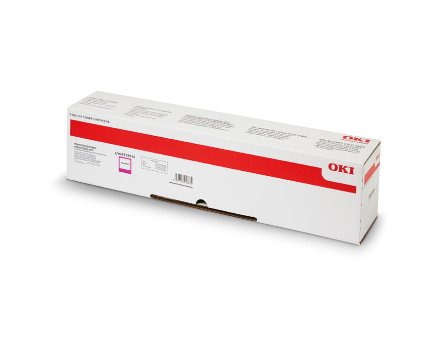 OKI C920WT Toner Magenta Doos Achterkant