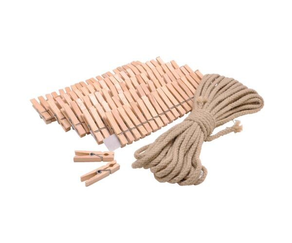 Mini clothespins + clothesline