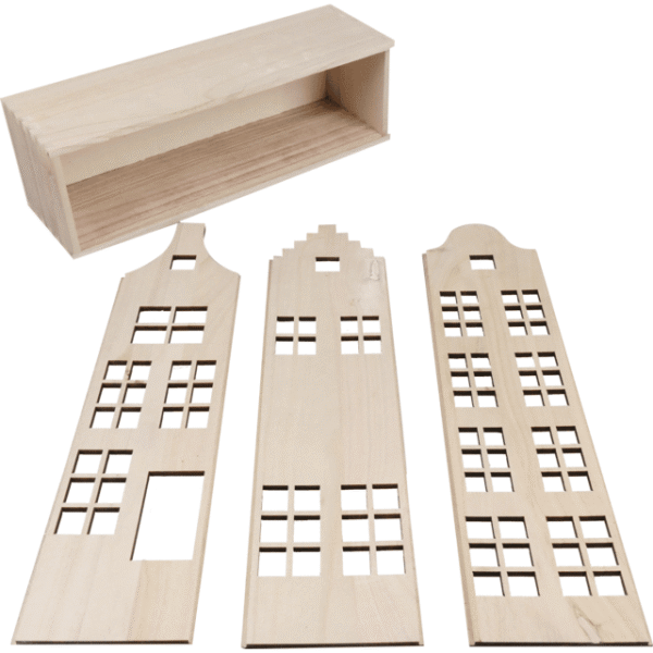 Wine box wood canal house including lid