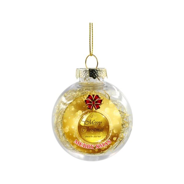 Plastic Christmas bauble with glitter - Image 6