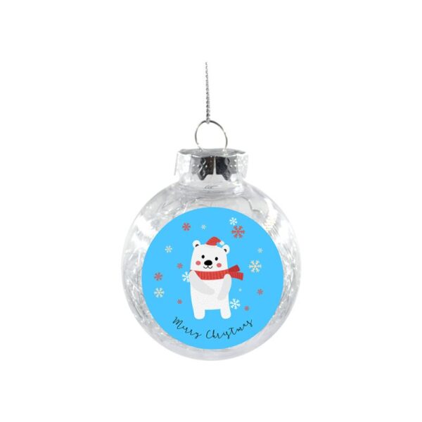 Plastic Christmas bauble with glitter - Image 10