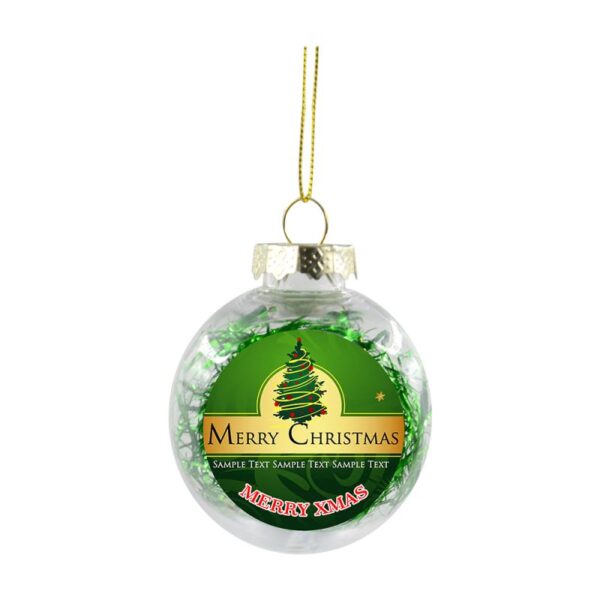 Plastic Christmas bauble with glitter - Image 8