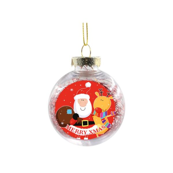 Plastic Christmas bauble with glitter - Image 12
