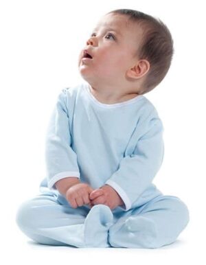 Contrast Long Sleeved Sleepsuit