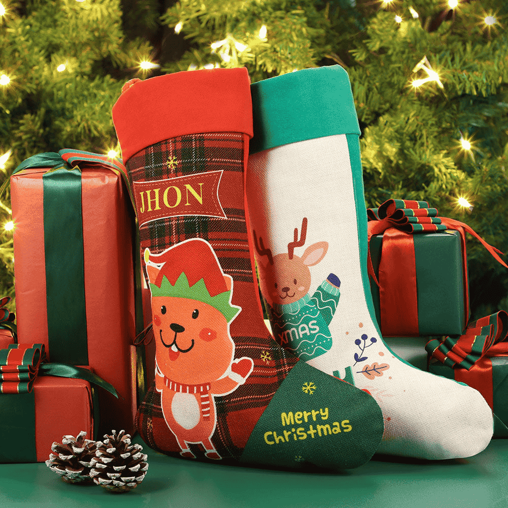 Linen Christmas Sock Lifestyle photo