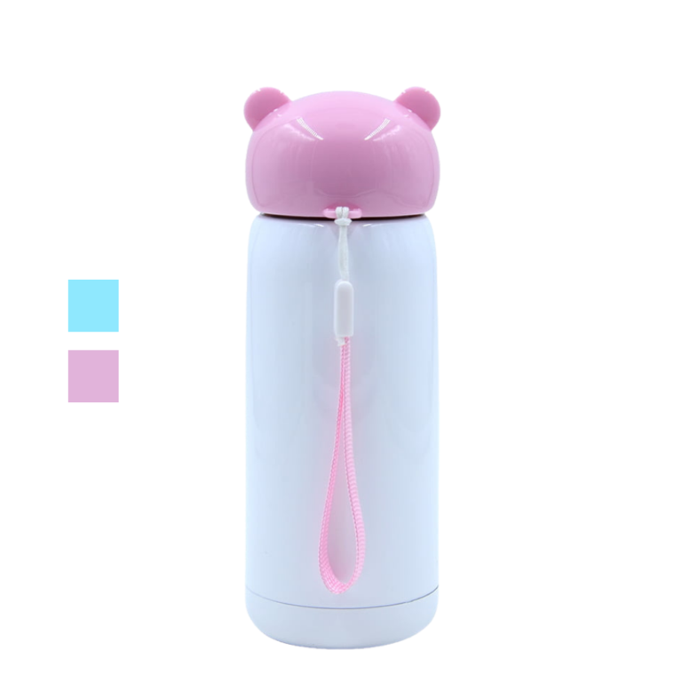 Sublimation Thermos Bottle Bear Pink