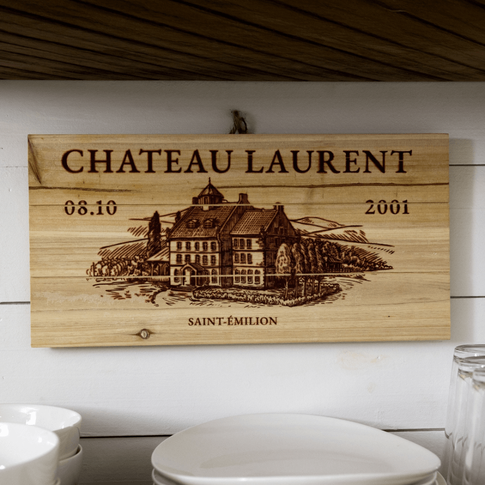 Wooden Board Chateau Laurent with Sawgrass