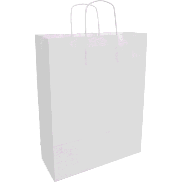 Bag Kraft paper twisted paper cord 32x 12x41cm carrier bag white sideview