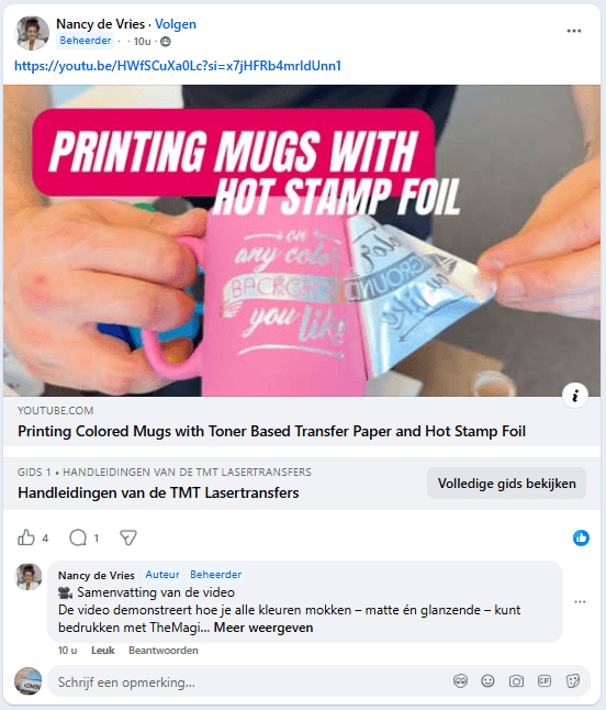 Nancy de Vries Printing Mugs with Hot Stamp Foil Facebook Post Nancy de Vries Printing Mugs with Hot Stamp Foil Facebook Post