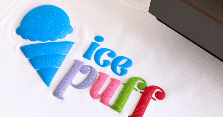 Close Up Ice Puff Design Different Colors with MagiCut Puff Glitter Heat Transfer Vinyl