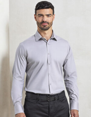 Men´s Stretch Fit Poplin Long Sleeve Cotton Shirt