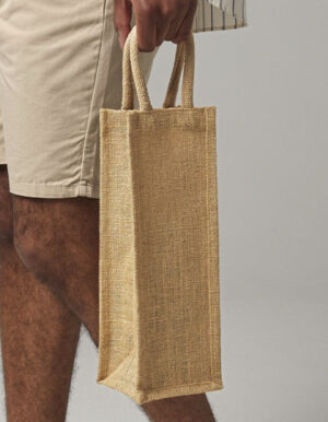 Shimmer Jute Bottle Bag